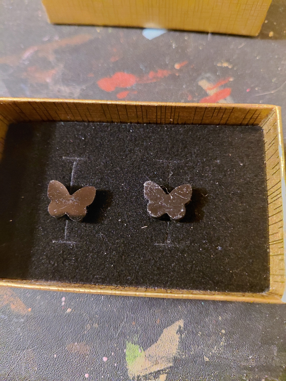 Handmade Resin Butterfly Stud Earrings